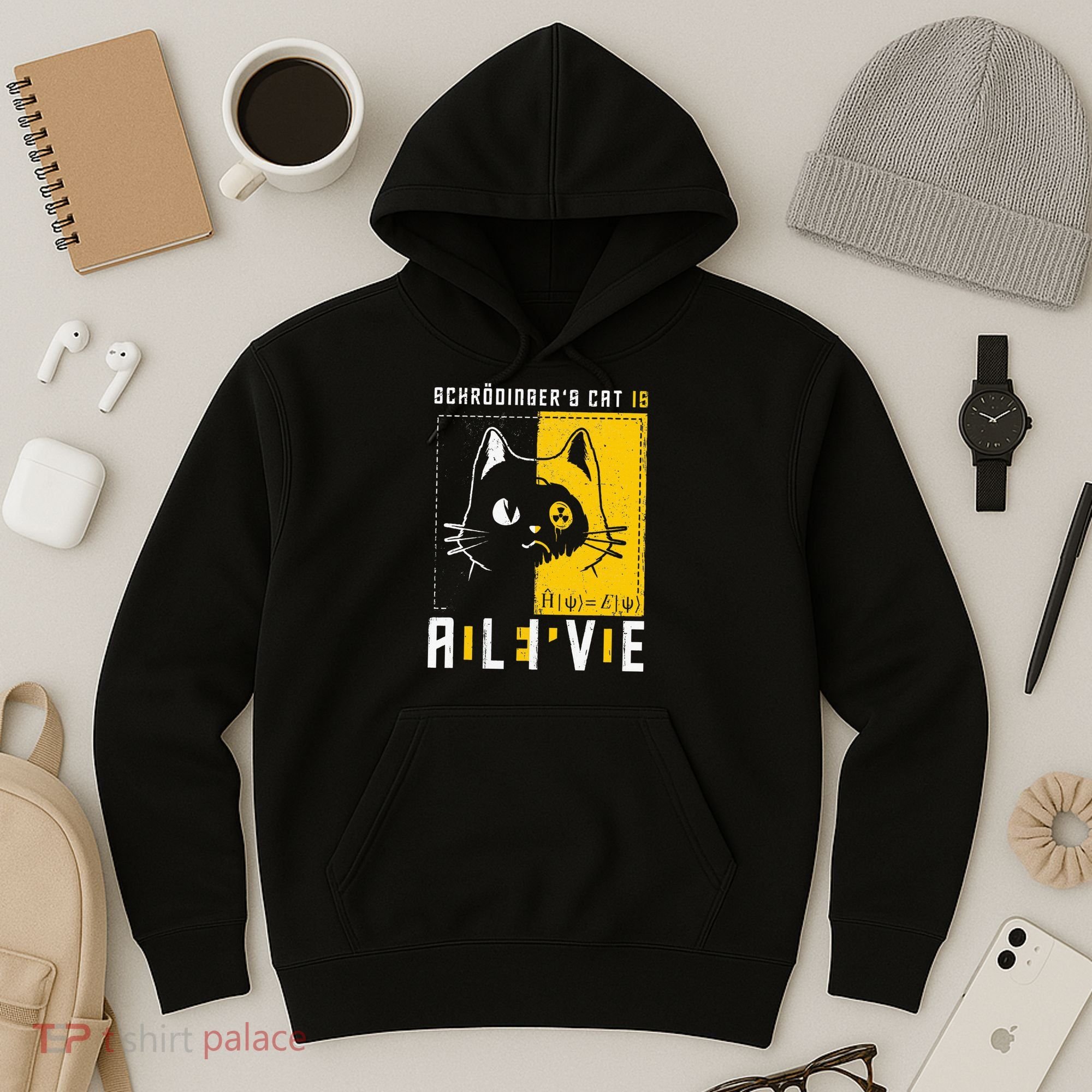 SchrodingerS Cat Is Dead And Alive Quantum Physics Hoodie