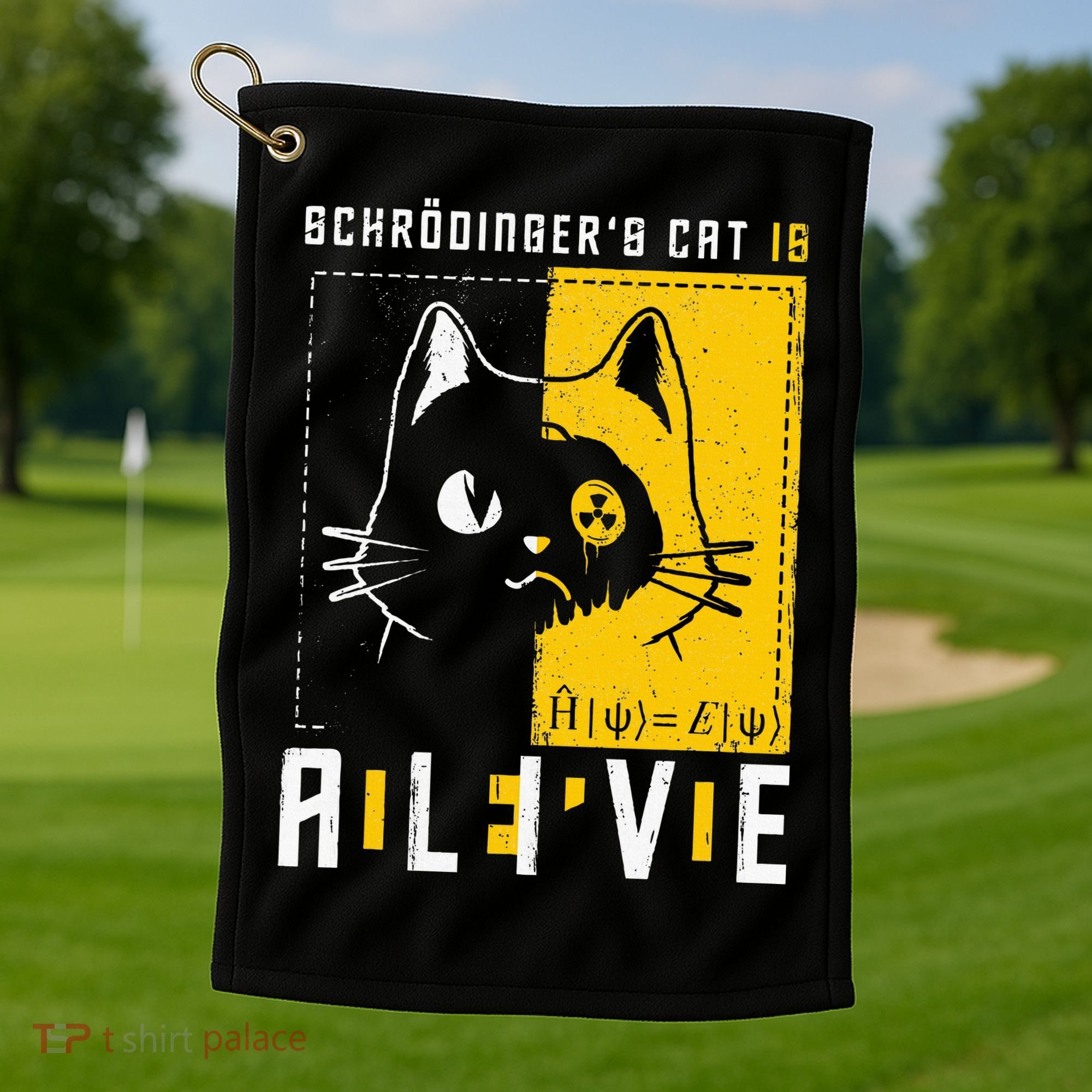 SchrodingerS Cat Is Dead And Alive Quantum Physics Golf Towel