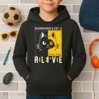 SchrodingerS Cat Is Dead And Alive Quantum Physics Kids Hoodie thumb 2
