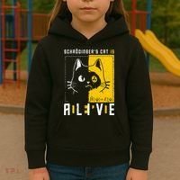 SchrodingerS Cat Is Dead And Alive Quantum Physics Kids Hoodie thumb 3