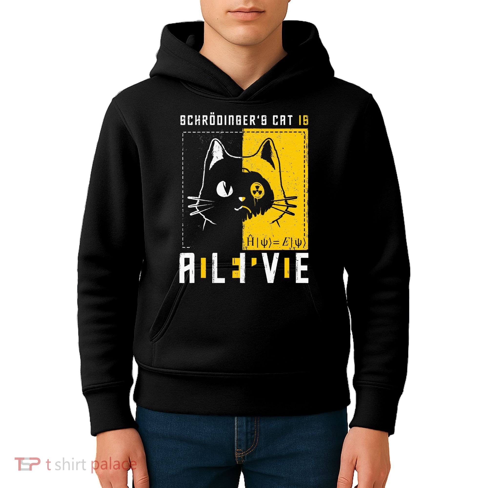 SchrodingerS Cat Is Dead And Alive Quantum Physics Kids Hoodie