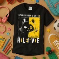 SchrodingerS Cat Is Dead And Alive Quantum Physics Kids T-Shirt thumb 3