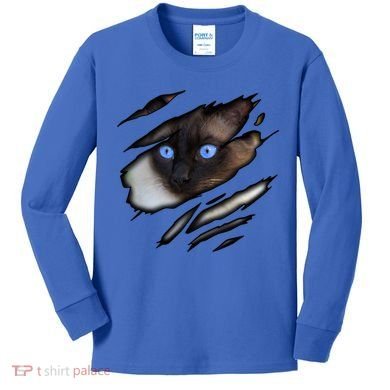 Siamese Cat In Me Design Cadesign Purebred Cat Gift Kids Long Sleeve Shirt