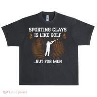 Sporting Clays Is Like Golf But For Trap Skeet Shooting Urban Oversized Heavyweight T-Shirt thumb 0