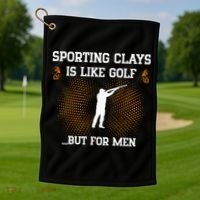 Sporting Clays Is Like Golf But For Trap Skeet Shooting Golf Towel thumb 1