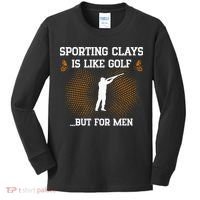 Sporting Clays Is Like Golf But For Trap Skeet Shooting Kids Long Sleeve Shirt thumb 0