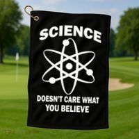 Science Doesn't Care What You Believe Atom Golf Towel thumb 1