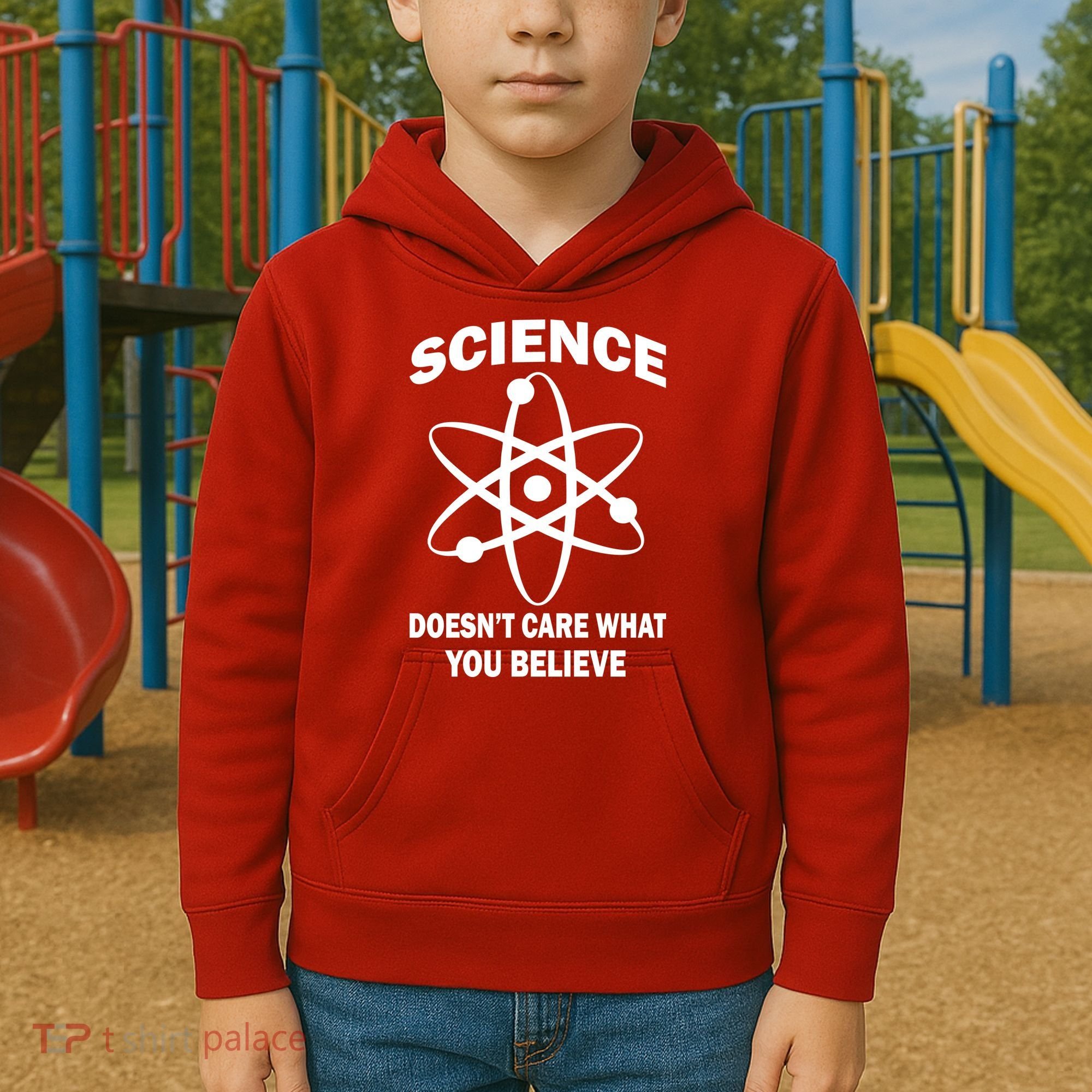 Science Doesn't Care What You Believe Atom Kids Hoodie