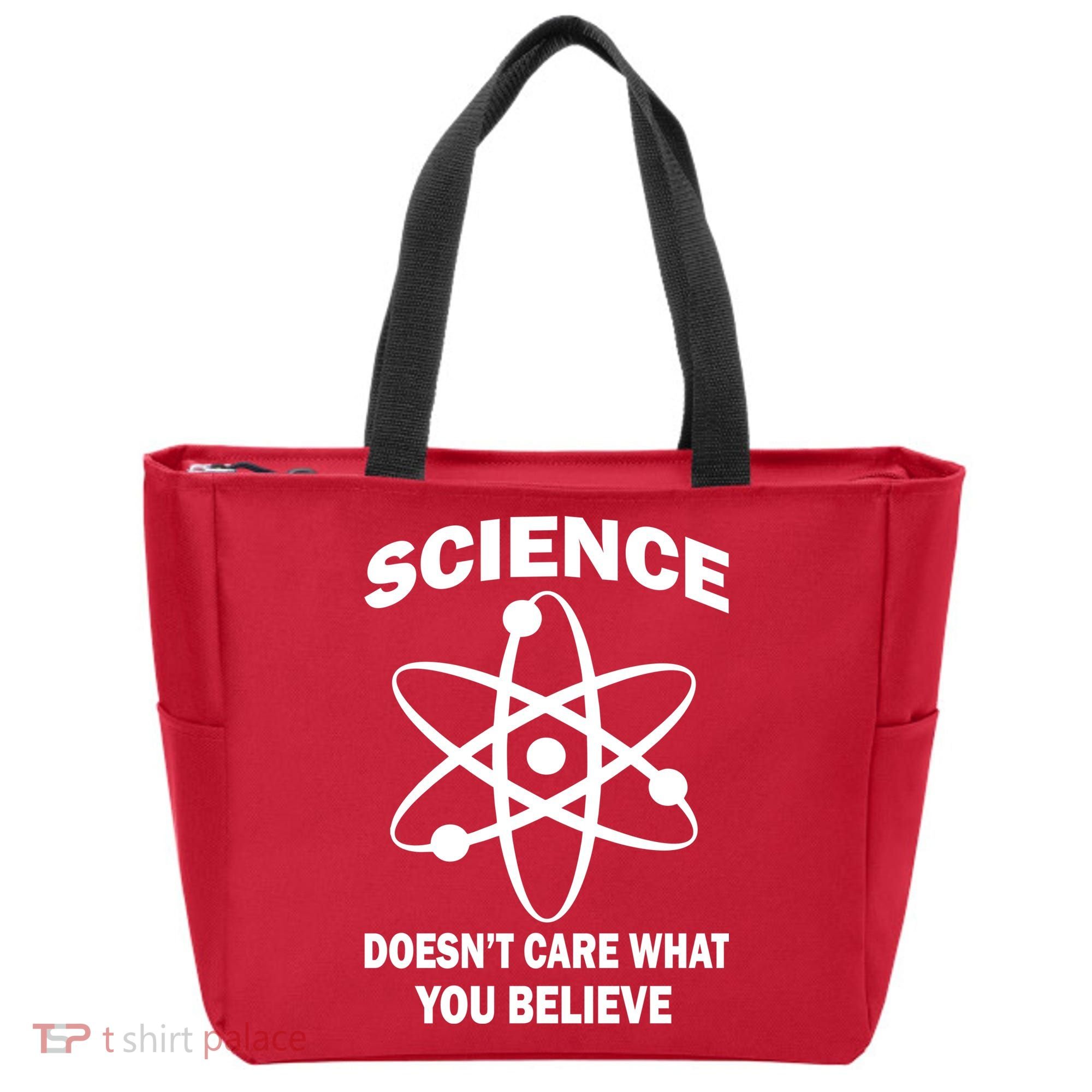 Science Doesn't Care What You Believe Atom Tote Bag