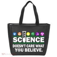 Science Doesn't Care What You Believe Saying Tote Bag thumb 0