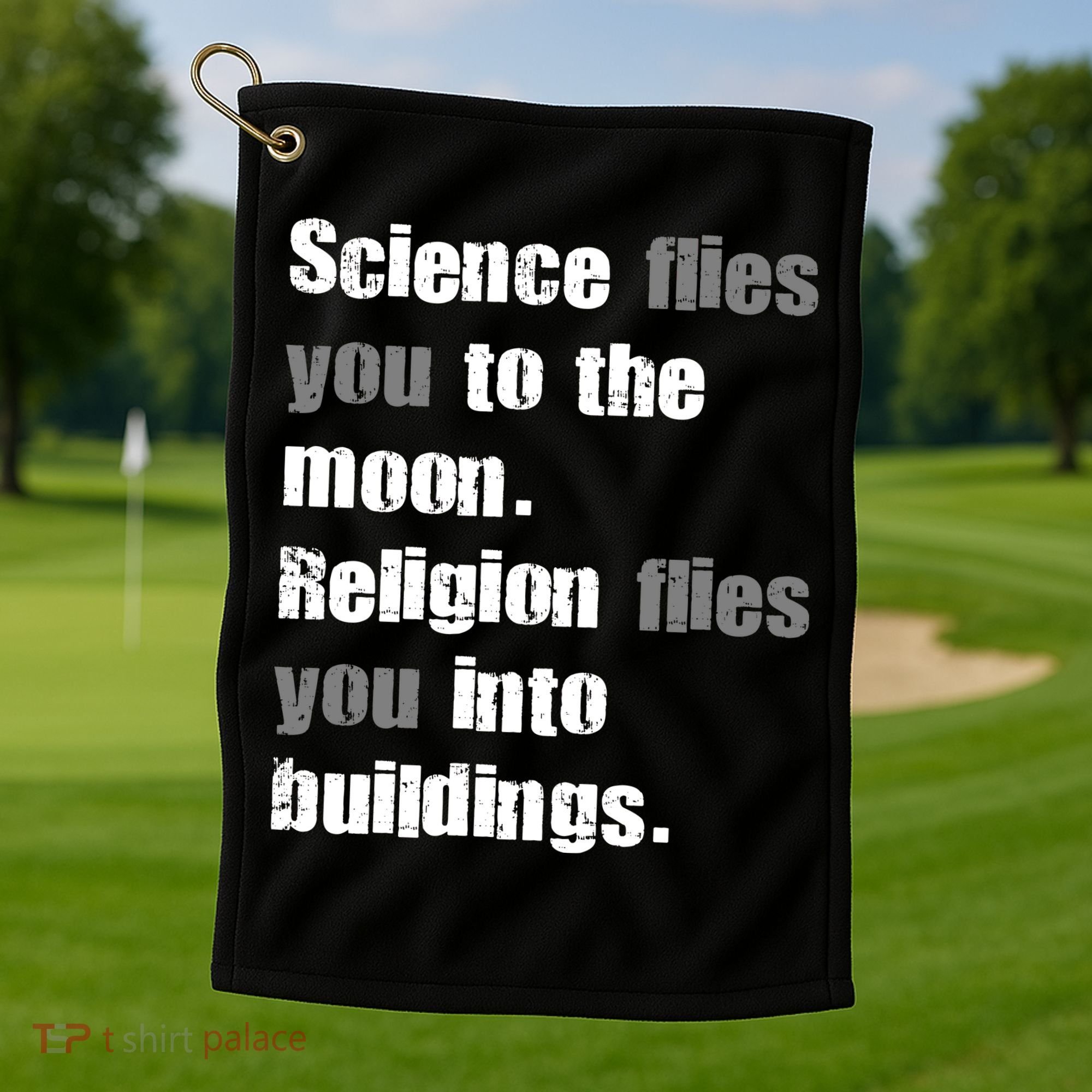 Science Flies You To The Moon Golf Towel