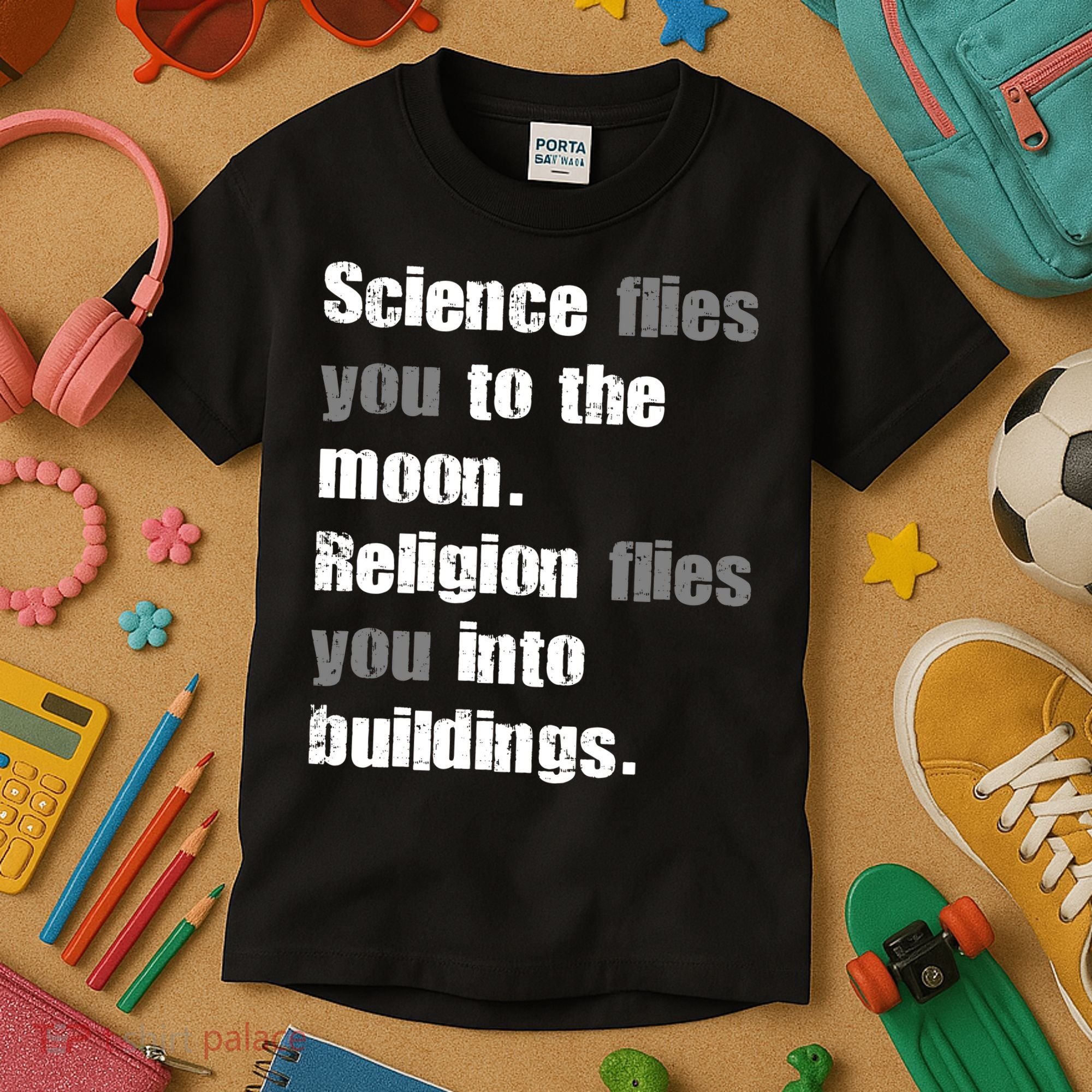 Science Flies You To The Moon Kids T-Shirt