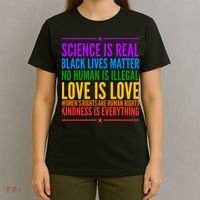 Science Is Real Black Lives Matter Love Is Love T-Shirt thumb 4