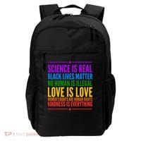 Science Is Real Black Lives Matter Love Is Love Backpack thumb 0