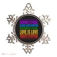 Science Is Real Black Lives Matter Love Is Love Ornament thumb 0