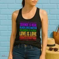 Science Is Real Black Lives Matter Love Is Love Women's Tank Top thumb 2