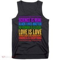Science Is Real Black Lives Matter Love Is Love Tank Top thumb 0