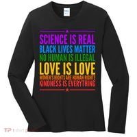 Science Is Real Black Lives Matter Love Is Love Women's Long Sleeve Shirt thumb 0
