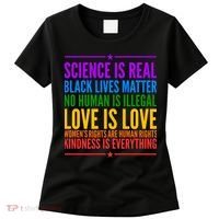 Science Is Real Black Lives Matter Love Is Love Women's T-Shirt thumb 0