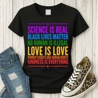 Science Is Real Black Lives Matter Love Is Love Women's T-Shirt thumb 3