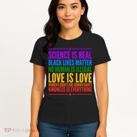 Science Is Real Black Lives Matter Love Is Love Women's T-Shirt thumb 4