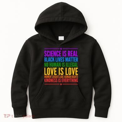 Science Is Real Black Lives Matter Love Is Love Kids Hoodie
