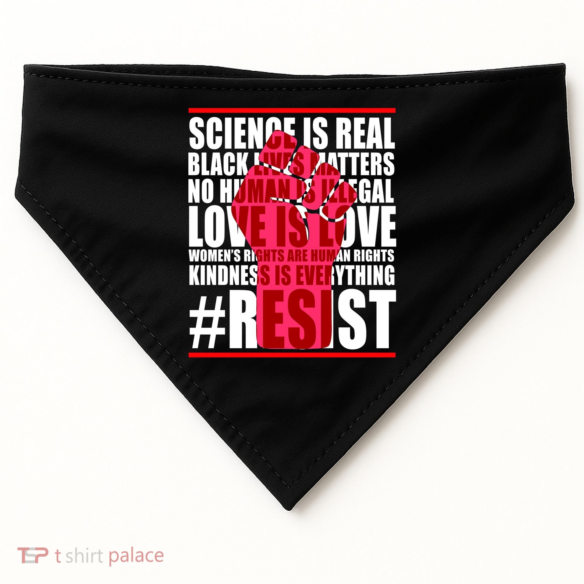 Science Is Real Resist Quote USA-Made Doggie Bandana