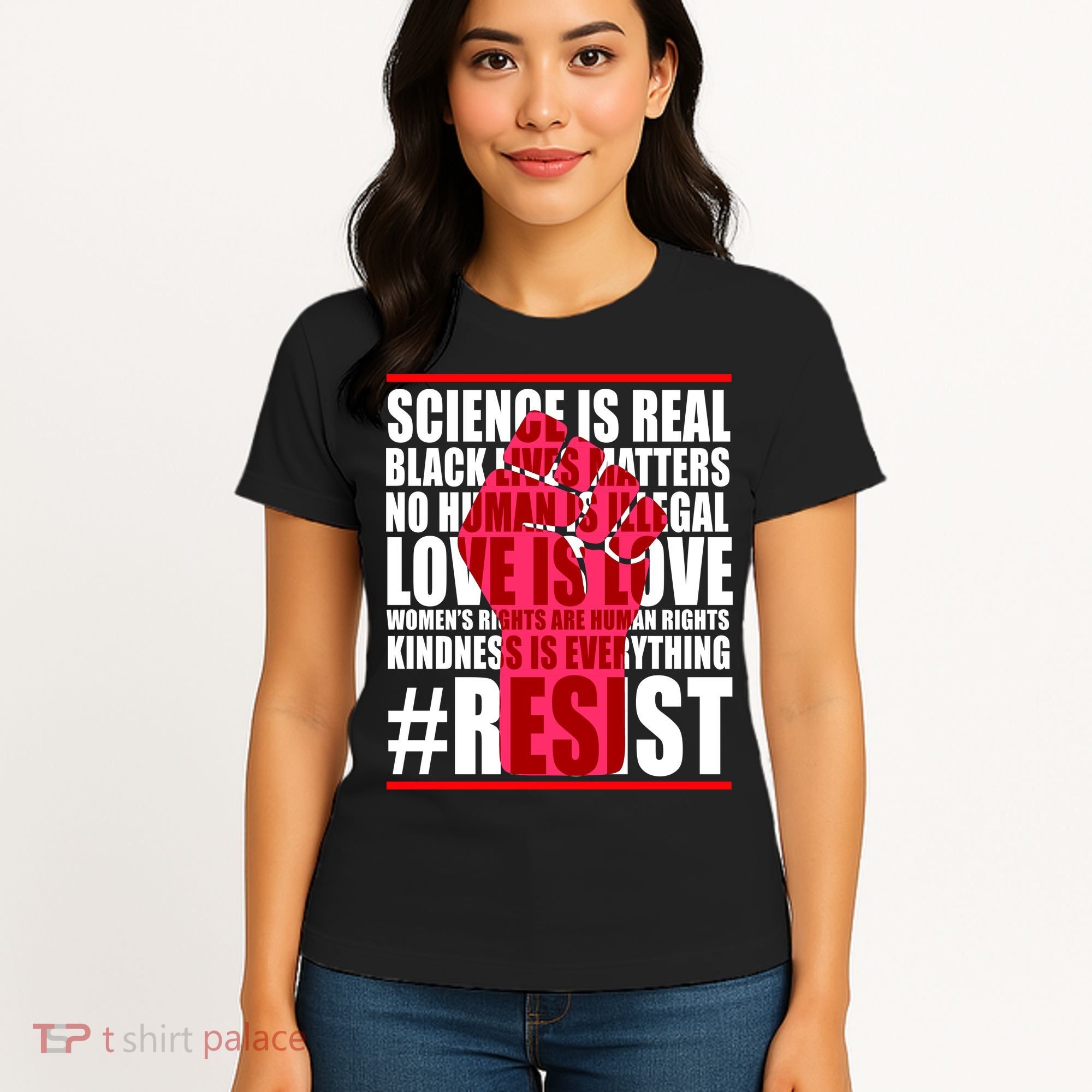 Science Is Real Resist Quote Women's T-Shirt