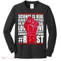 Science Is Real Resist Quote Kids Long Sleeve Shirt thumb 0