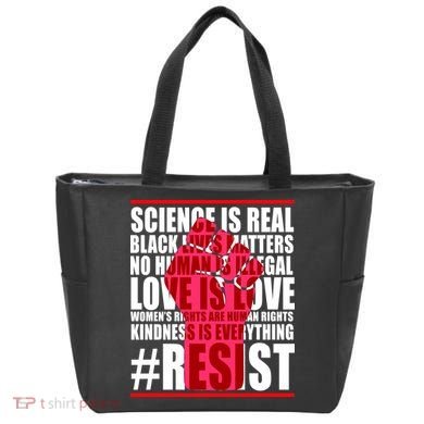 Science Is Real Resist Quote Tote Bag