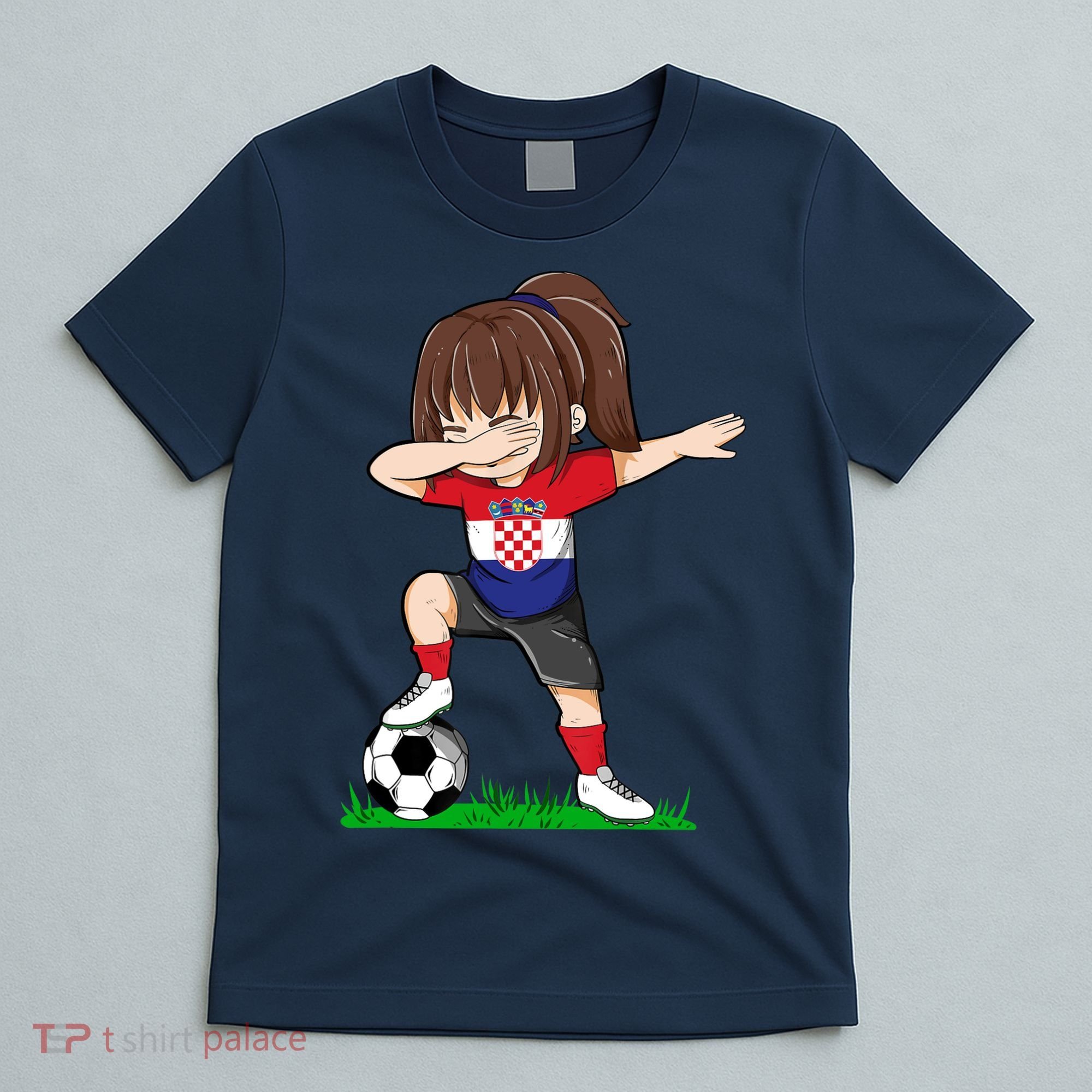 Soccer Croatia Jersey Croatian Flag Football Girls Dab T-Shirt