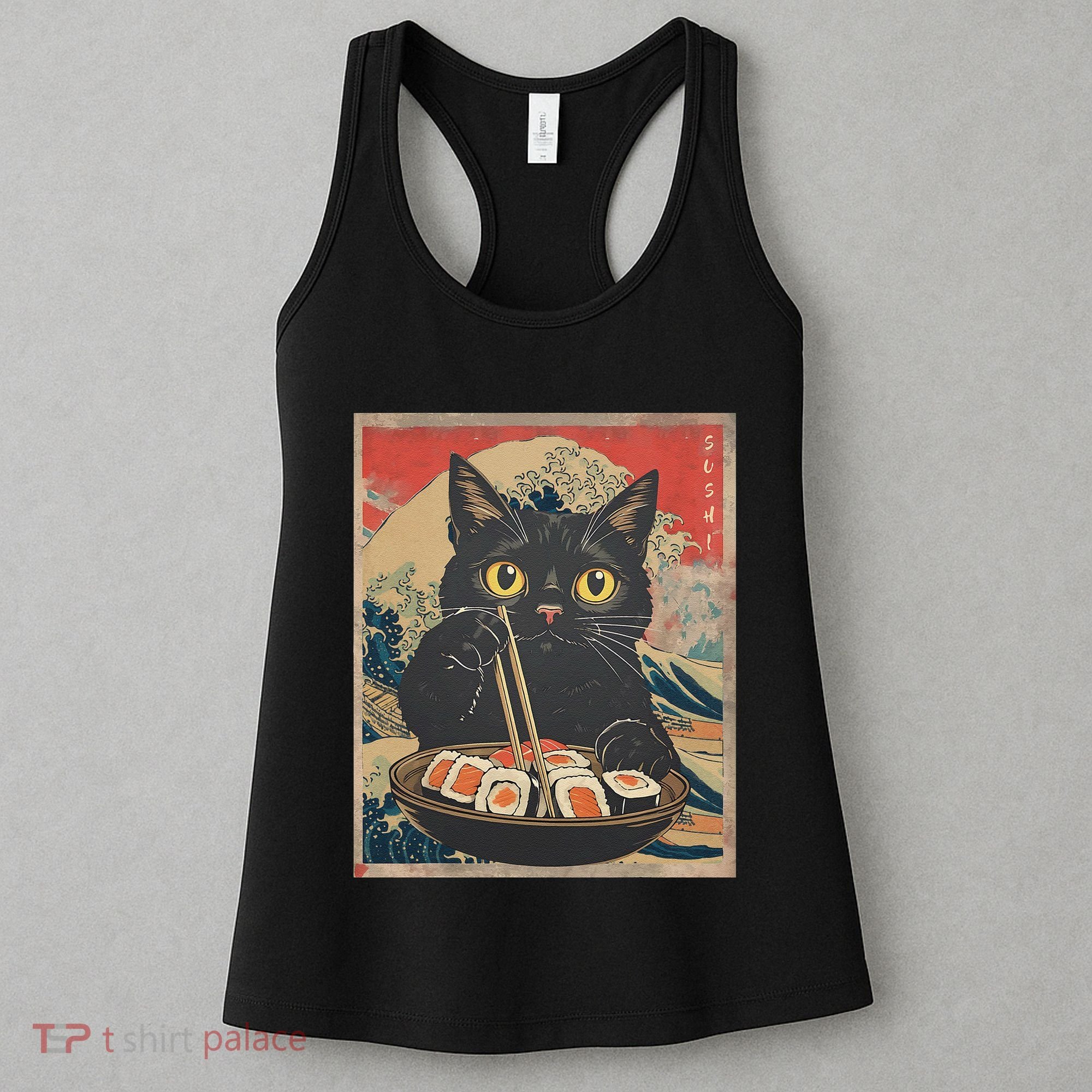 Sushi Cat Japanese Kawaii Sushi Cat Japan Anime Sushi Cat Women's Tank Top