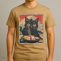 Sushi Cat Japanese Kawaii Sushi Cat Japan Anime Sushi Cat T-Shirt thumb 3