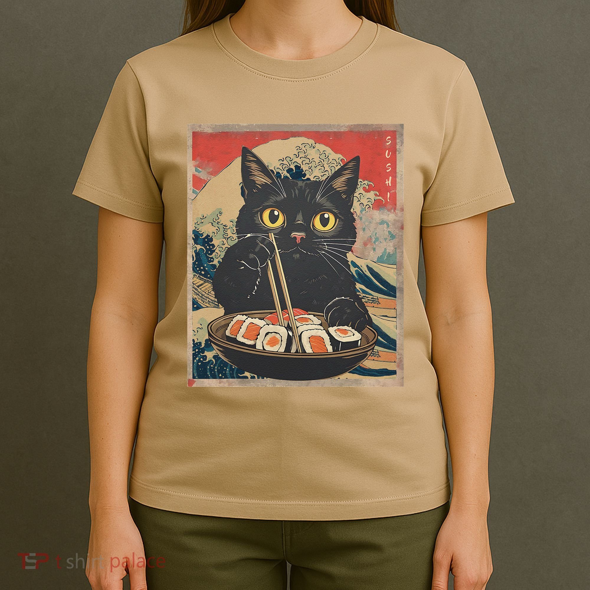 Sushi Cat Japanese Kawaii Sushi Cat Japan Anime Sushi Cat T-Shirt