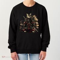 Samurai Cat Japanese Graphic Art Anime Warrior Cat Lover Women's Sweatshirt thumb 0