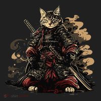Samurai Cat Japanese Graphic Art Anime Warrior Cat Lover Women's Sweatshirt thumb 2