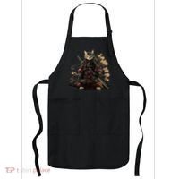 Samurai Cat Japanese Graphic Art Anime Warrior Cat Lover Apron thumb 0