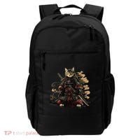Samurai Cat Japanese Graphic Art Anime Warrior Cat Lover Backpack thumb 0