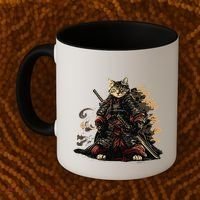 Samurai Cat Japanese Graphic Art Anime Warrior Cat Lover Coffee Mug thumb 2