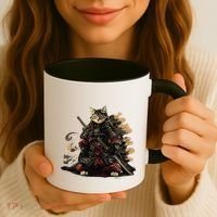 Samurai Cat Japanese Graphic Art Anime Warrior Cat Lover Coffee Mug thumb 3