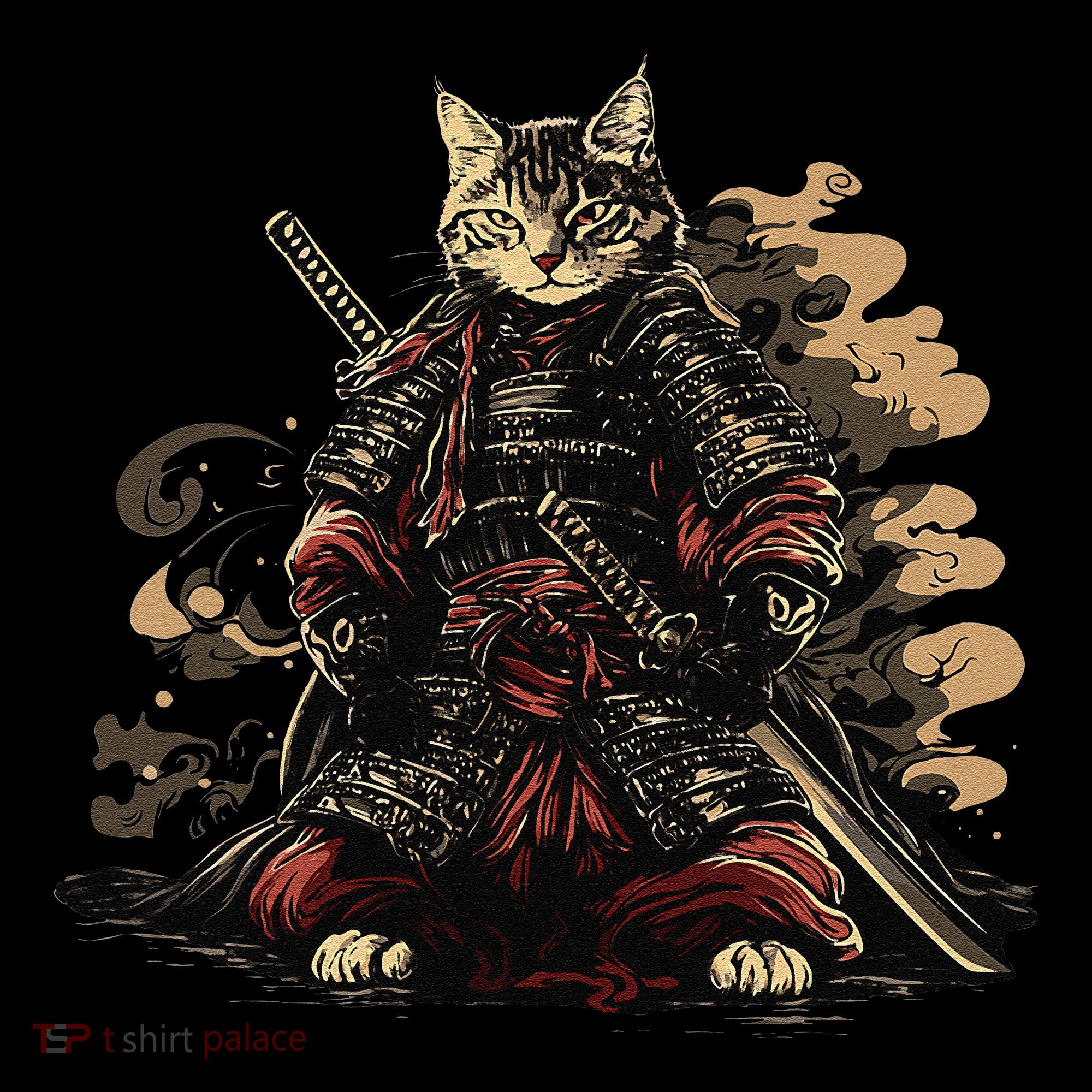 Samurai Cat Japanese Graphic Art Anime Warrior Cat Lover Coffee Mug