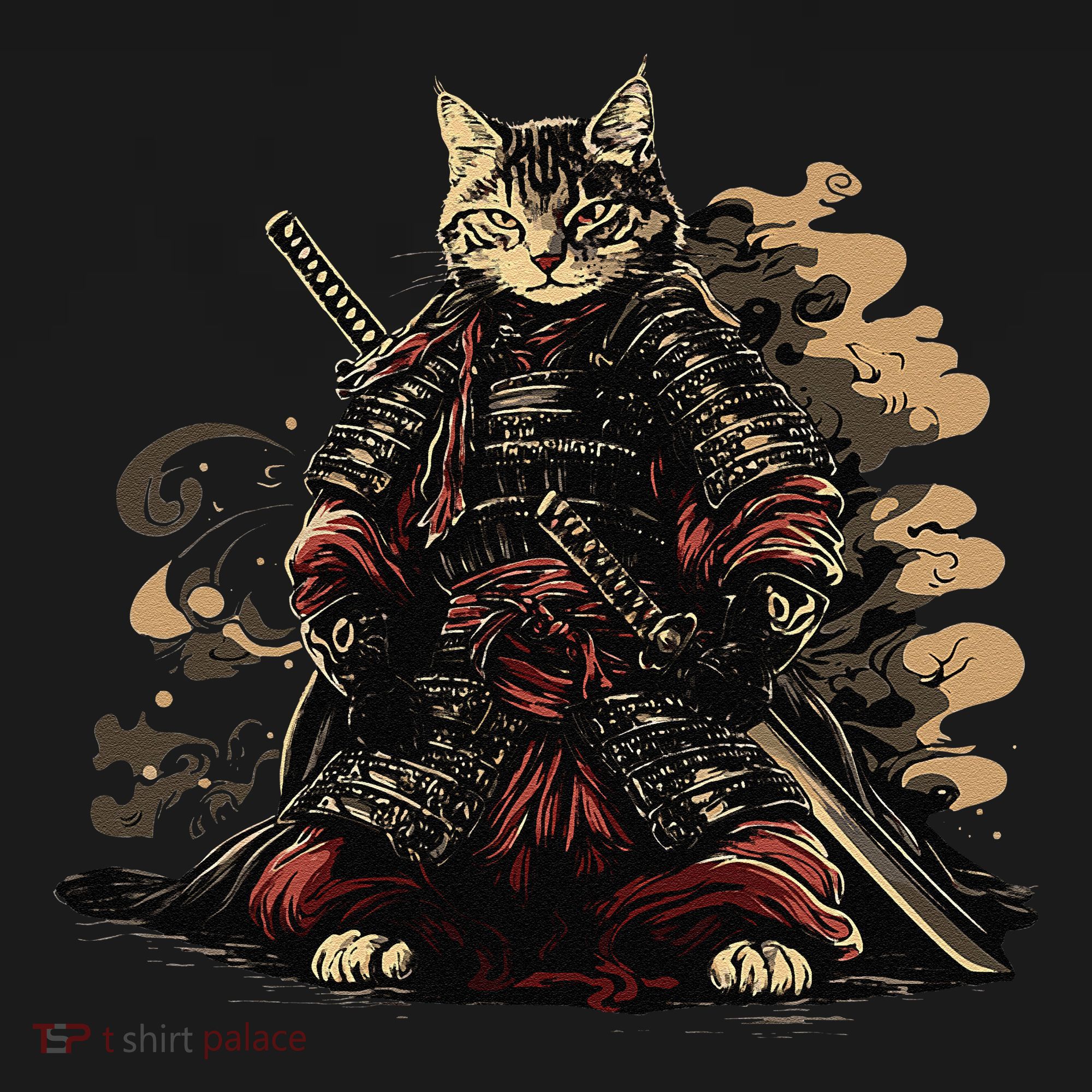 Samurai Cat Japanese Graphic Art Anime Warrior Cat Lover Women's Hoodie