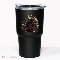 Samurai Cat Japanese Graphic Art Anime Warrior Cat Lover Tumbler thumb 0