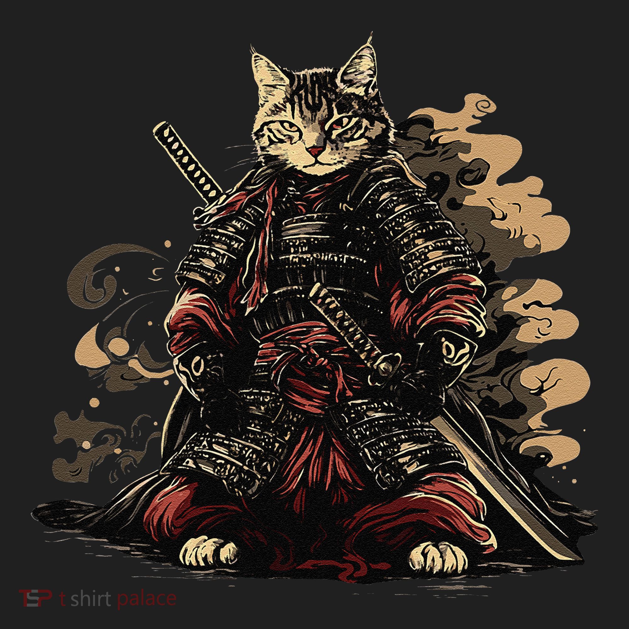Samurai Cat Japanese Graphic Art Anime Warrior Cat Lover Tumbler