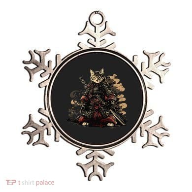 Samurai Cat Japanese Graphic Art Anime Warrior Cat Lover Ornament