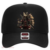Samurai Cat Japanese Graphic Art Anime Warrior Cat Lover Hat thumb 0