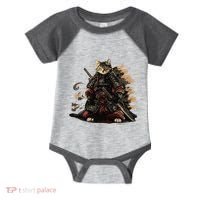 Samurai Cat Japanese Graphic Art Anime Warrior Cat Lover Infant Baby Jersey Bodysuit thumb 0