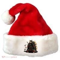 Samurai Cat Japanese Graphic Art Anime Warrior Cat Lover Santa Hat thumb 0