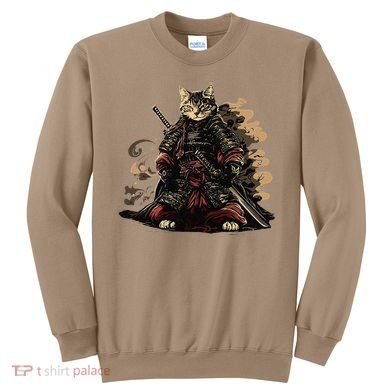 Samurai Cat Japanese Graphic Art Anime Warrior Cat Lover Sweatshirt