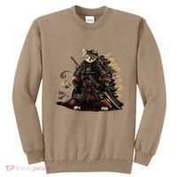 Samurai Cat Japanese Graphic Art Anime Warrior Cat Lover Sweatshirt thumb 0